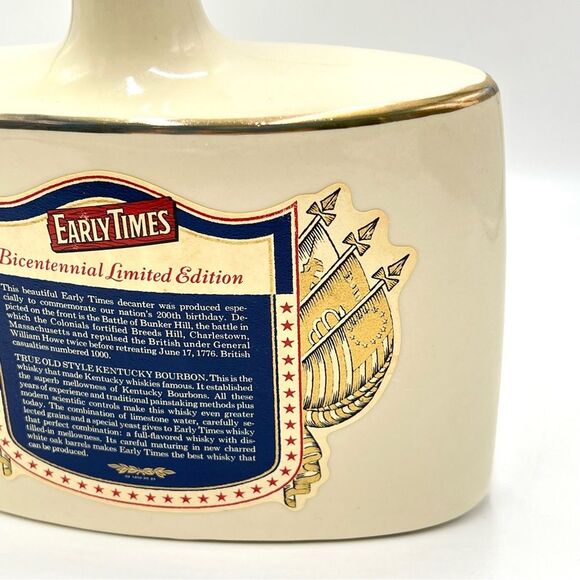 Early Times Bourbon American Revolution Bicentennial Ceramic Decanter Illinois - Picture 7 of 10